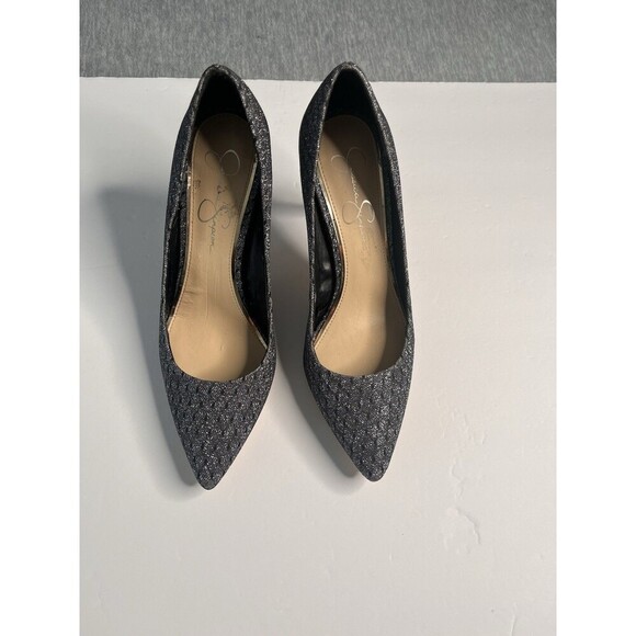 Jessica Simpson Women’s Pointed Toe Classic Pumps Size 8,5 Black Gray Silver - Picture 1 of 6